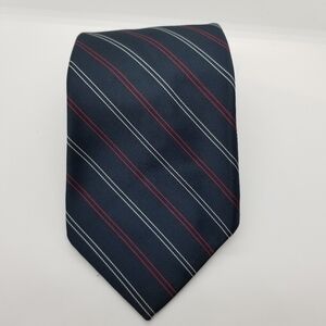 Wembley Wemlon navy striped tie short 54.5 in long 4 in wide